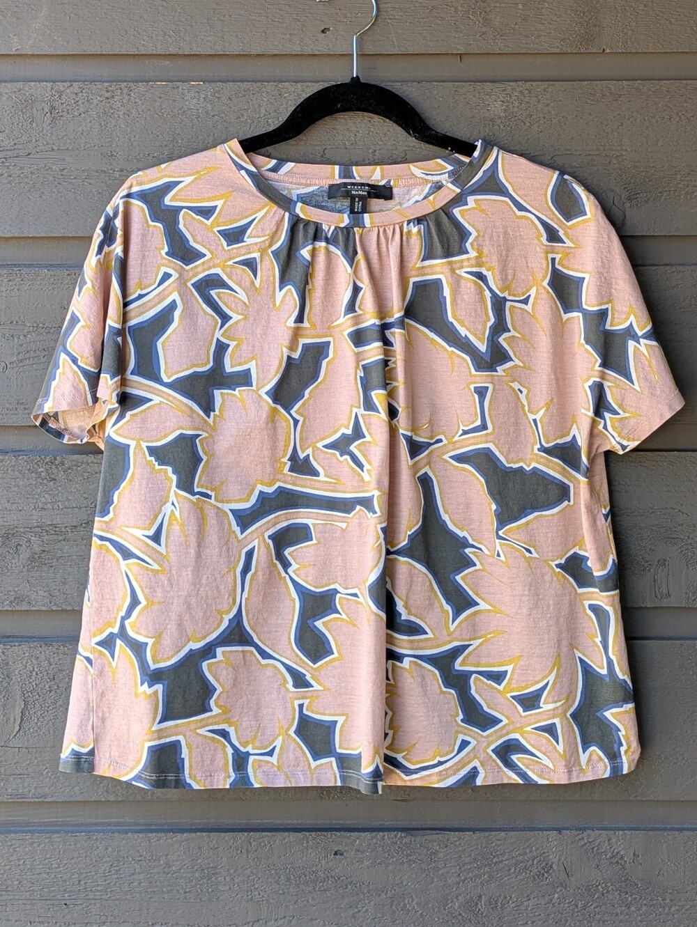 MaxMara Weekend Colorful Boxy Fit Short Sleeve Tee Abstract Floral